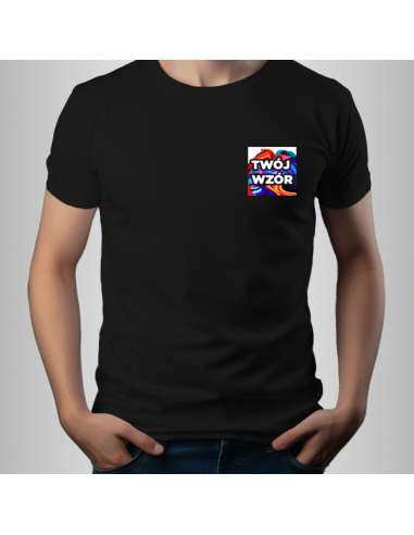 Koszulka Firmowa Męska Czarna T-shirt z Własnym Nadrukiem Standard