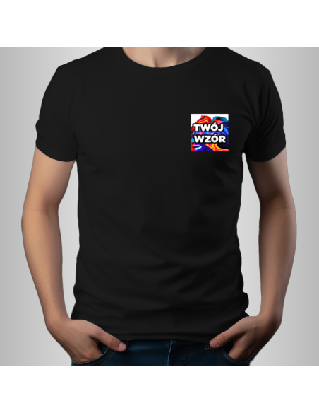 Koszulka Firmowa Męska Czarna T-shirt z Własnym Nadrukiem Standard