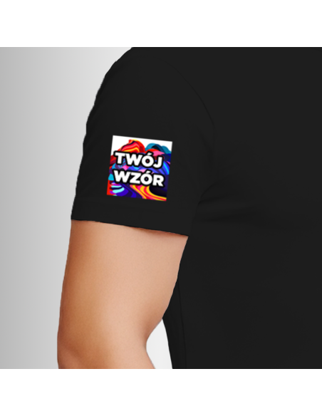 Koszulka Firmowa Męska Czarna T-shirt z Własnym Nadrukiem Standard