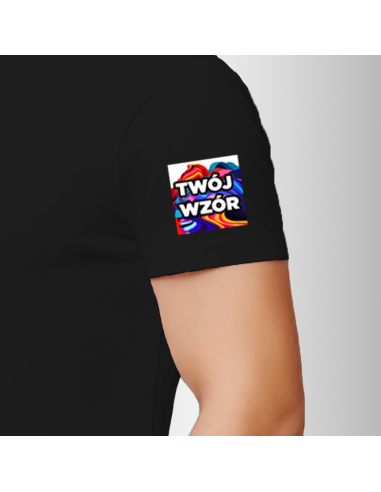 Koszulka Firmowa Męska Czarna T-shirt z Własnym Nadrukiem Standard