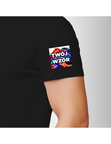 Koszulka Firmowa Męska Czarna T-shirt z Własnym Nadrukiem Standard