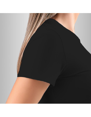 Koszulka Firmowa Damska Czarna T-shirt z Własnym Nadrukiem Standard