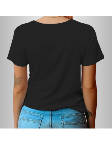 Koszulka Firmowa Damska Czarna T-shirt z Własnym Nadrukiem Standard