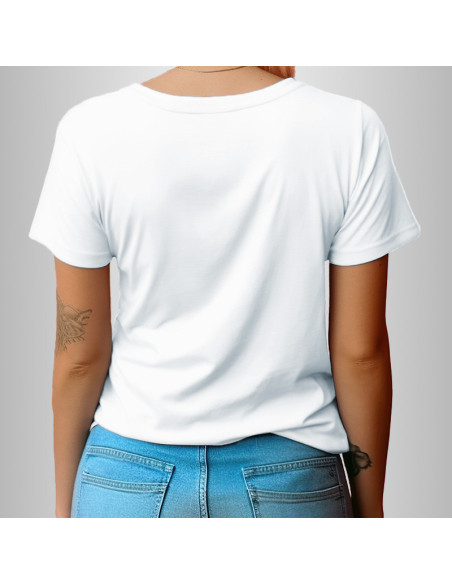 Koszulka Firmowa Damska Biała T-shirt z Własnym Nadrukiem Standard
