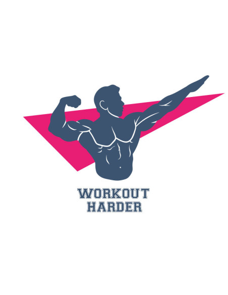 Koszulka Męska z Nadrukiem (185 g/m2) Workout Harder