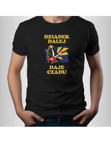 Koszulka Męska z Nadrukiem (185 g/m2) Dziadek Daje Czadu