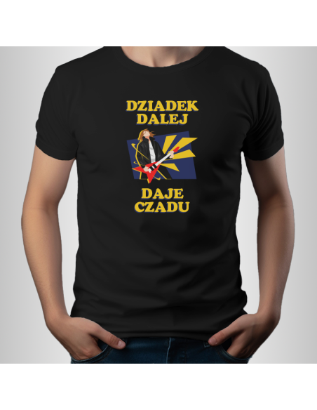 Koszulka Męska z Nadrukiem (185 g/m2) Dziadek Daje Czadu