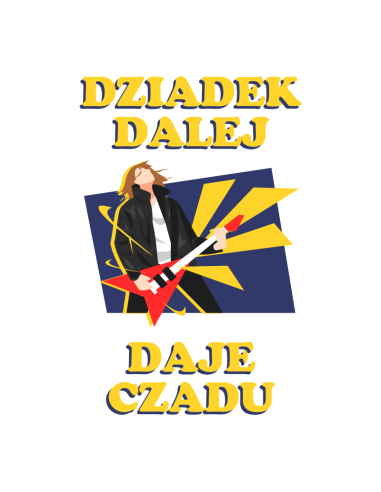 Koszulka Męska z Nadrukiem (185 g/m2) Dziadek Daje Czadu
