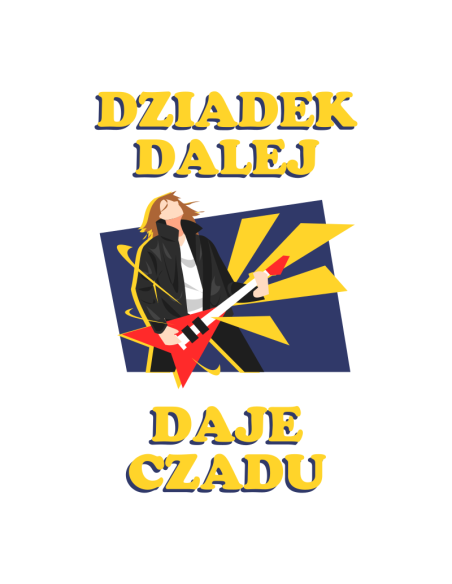 Koszulka Męska z Nadrukiem (185 g/m2) Dziadek Daje Czadu