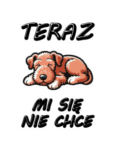 Koszulka z psem damska z napisem Teraz mi się nie chce 2