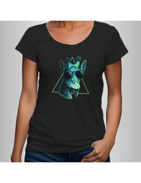 Koszulka Damska z Nadrukiem (185 g/m2) Cyber Żyrafa