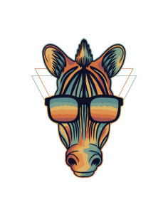 Koszulka Damska z Nadrukiem (185 g/m2) Kolorowa Zebra 2