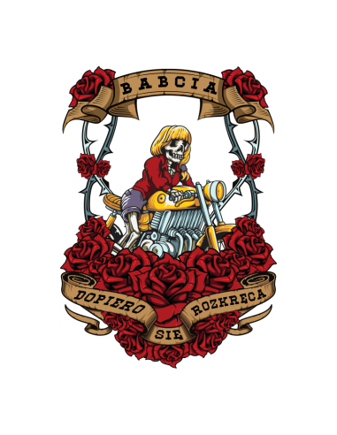 Koszulka Damska z Nadrukiem (185 g/m2) Babcia Dopiero się Rozkręca