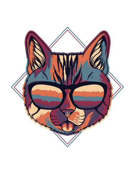 Koszulka Damska z Nadrukiem (185 g/m2) Kolorowy Kot