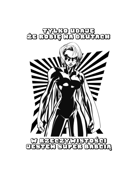 Koszulka Damska z Nadrukiem (185 g/m2) Super Babcia - Symbol