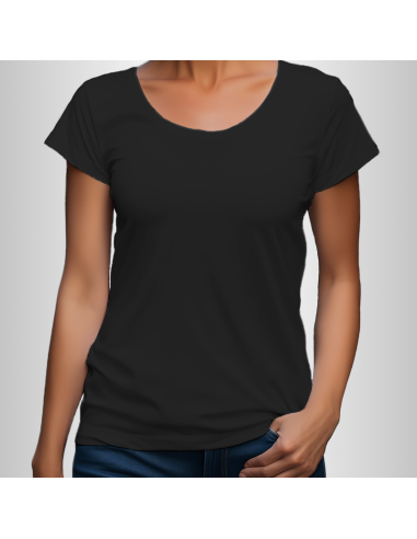 Koszulka Damska Czarna T-shirt z Własnym Nadrukiem Standard