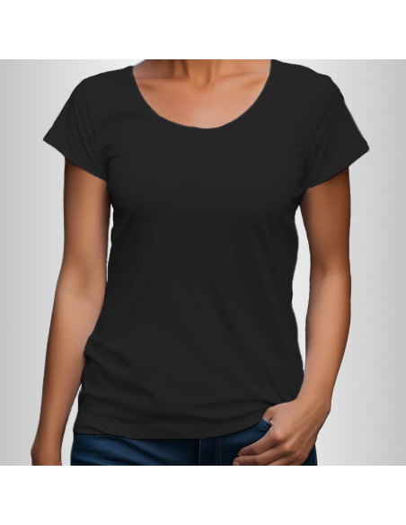 Koszulka Damska Czarna T-shirt z Własnym Nadrukiem Standard