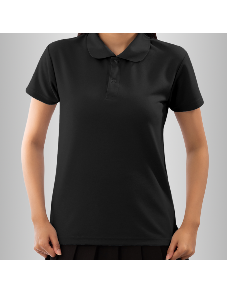 Koszulka Damska Czarna T-shirt Polo z Własnym Nadrukiem