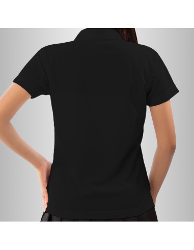 Koszulka Damska Czarna T-shirt Polo z Własnym Nadrukiem