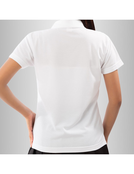 Koszulka Firmowa Damska Biała T-shirt Polo z Własnym Nadrukiem