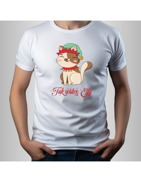 Koszulka Męska z Nadrukiem (185 g/m2) Koci Elf