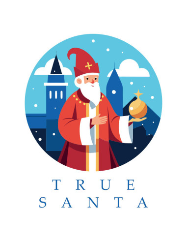 Koszulka świąteczna męska z Mikołajem True Santa 185 g/m2