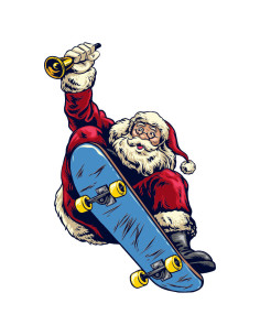 Koszulka świąteczna męska z Mikołajem Skate Santa 185 g/m2 2
