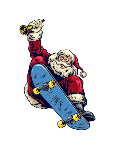 Koszulka świąteczna męska z Mikołajem Skate Santa 185 g/m2