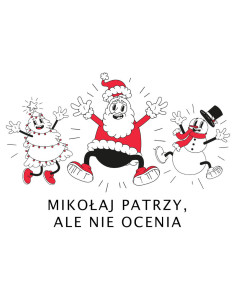 Koszulka świąteczna męska z Mikołajem Mikołaj Patrzy, Ale Nie Ocenia 2