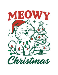 Koszulka świąteczna damska z kotem Meowy Christmas 2