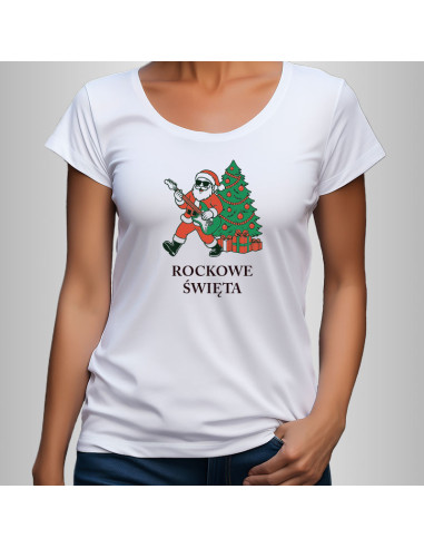 Koszulka Damska z Nadrukiem (185 g/m2) Rockowe Święta