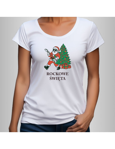 Koszulka Damska z Nadrukiem (185 g/m2) Rockowe Święta