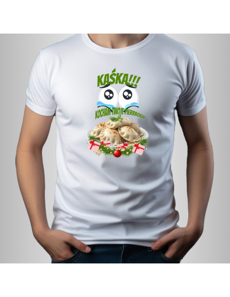 Koszulka Męska z Nadrukiem (185 g/m2) Kocham Twoje pierogi