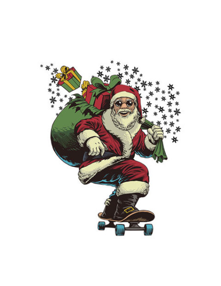 Koszulka Męska z Nadrukiem (185 g/m2) Skate Santa