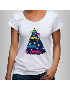 Koszulka Damska z Nadrukiem (185 g/m2) Zgrani jak lampki przy jednej choince