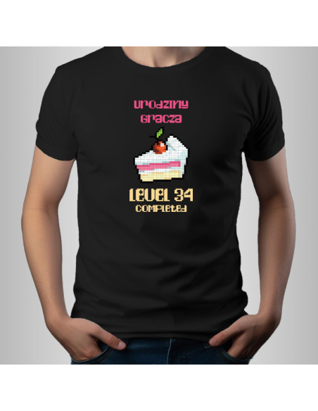 Koszulka Męska z Nadrukiem (185 g/m2) Urodziny Gracza