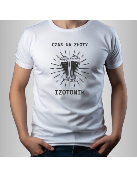 Koszulka Męska z Nadrukiem (185 g/m2) Czas Na Złoty Izotonik