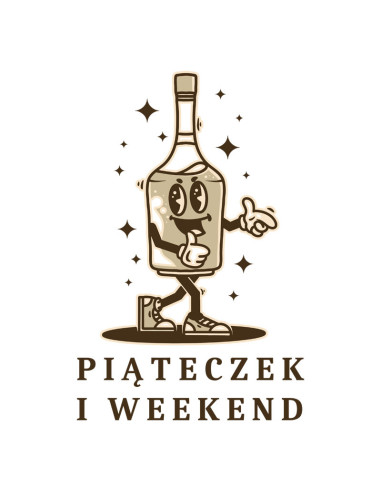 Koszulka Męska z Nadrukiem (185 g/m2) Piąteczek i Weekend