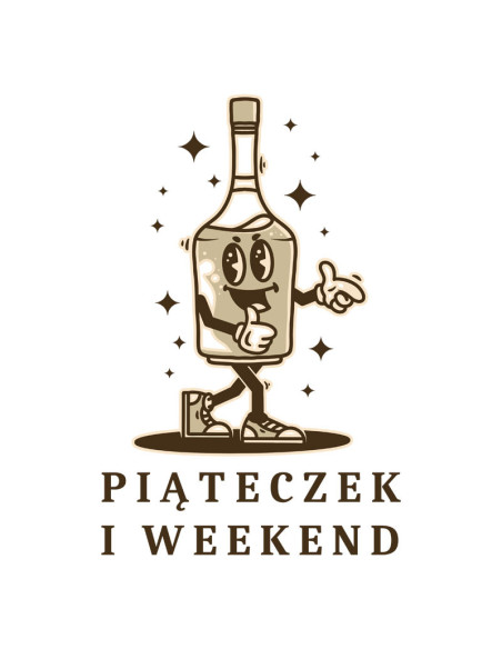 Koszulka Męska z Nadrukiem (185 g/m2) Piąteczek i Weekend