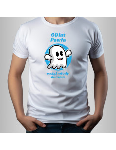 Koszulka Męska z Nadrukiem (185 g/m2) 60 Lat Pawła Wciąż Młody Duchem