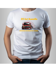 Koszulka Męska z Nadrukiem (185 g/m2) 25 Lat Kamila Dopiero Wchodzi W Zakręt