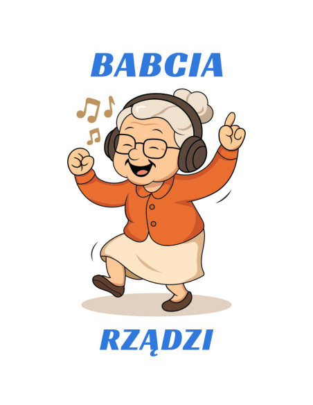 Koszulka Damska z Nadrukiem (185 g/m2) Babcia Rządzi
