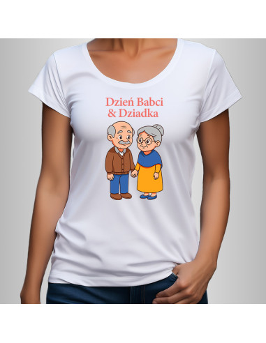 Koszulka Damska z Nadrukiem (185 g/m2) Dzień Babci & Dziadka