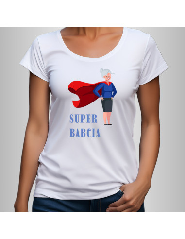 Koszulka Damska z Nadrukiem (185 g/m2) Super Babcia
