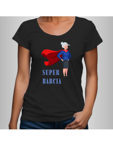 Koszulka Damska z Nadrukiem (185 g/m2) Super Babcia