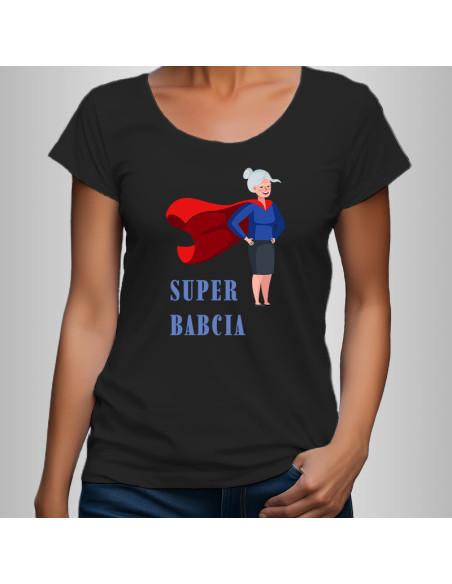 Koszulka Damska z Nadrukiem (185 g/m2) Super Babcia