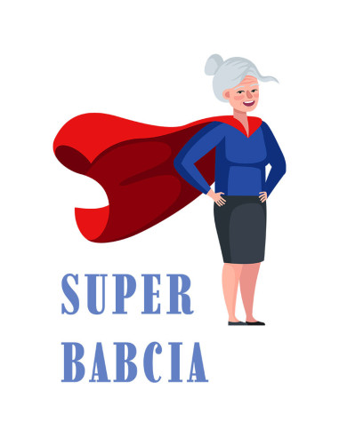 Koszulka Damska z Nadrukiem (185 g/m2) Super Babcia