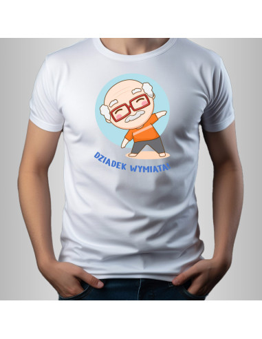 Koszulka Męska z Nadrukiem (185 g/m2) Dziadek Wymiata!
