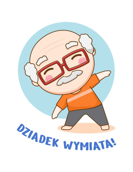 Koszulka Męska z Nadrukiem (185 g/m2) Dziadek Wymiata!