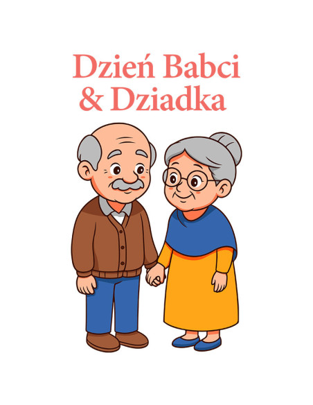 Koszulka Męska z Nadrukiem (185 g/m2) Dzień Babci & Dziadka